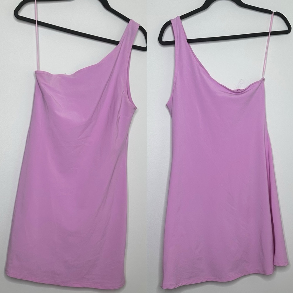 Abercrombie & Fitch One-Shoulder Traveler Activewear Mini Dress in Purple - Picture 2 of 8